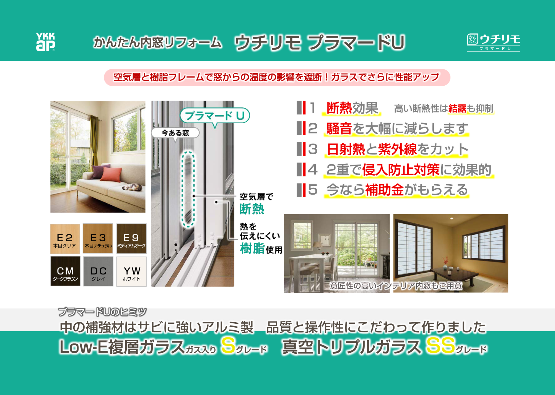 かんたん内窓リフォーム
ウチリモ プラマードU